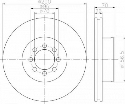 HELLA PAGID 8dd355117651 -  Тормозной диск